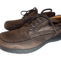USED ONCE ECCO SEAWALKER LACES OXFORDS BROWN SHOES SIZE 41/8 MINT
