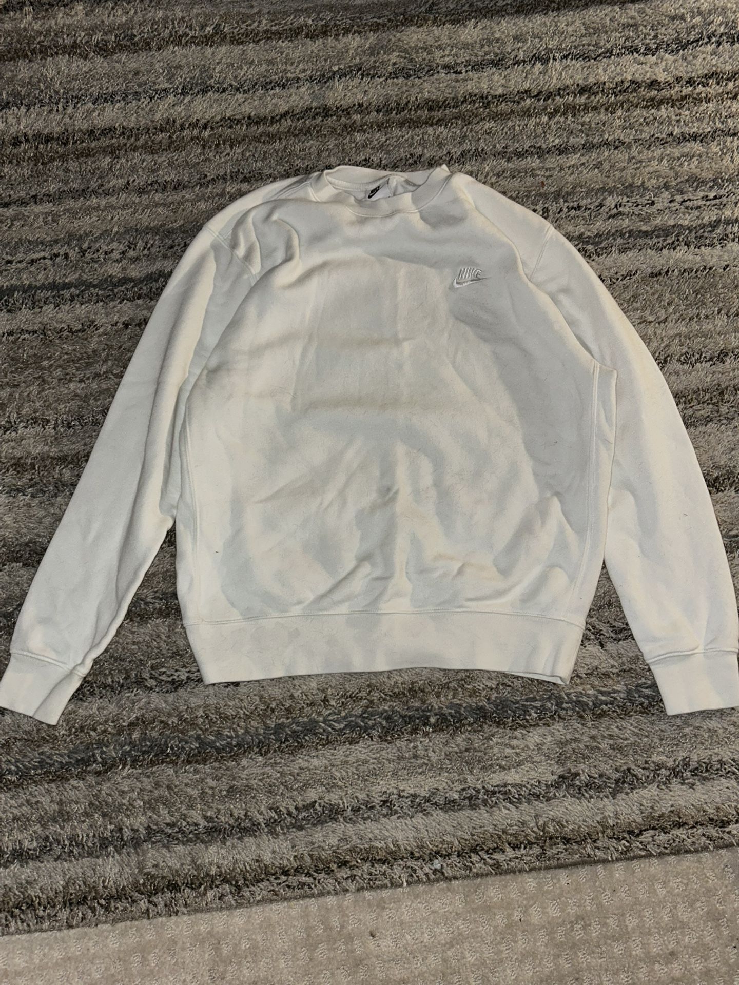 Nike Fleece Crew White Sweater