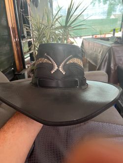 Vintage Excalibur buffalo skin leather hat
