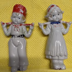 Vintage Dutch Boy  and Girl Bisque Figurines