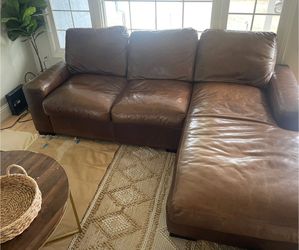 Arizona Leather Custom Saddle Brown Leather Sectional – Great Condition!