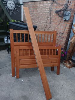 Solid Oak Wood Twin Bed Base Frame