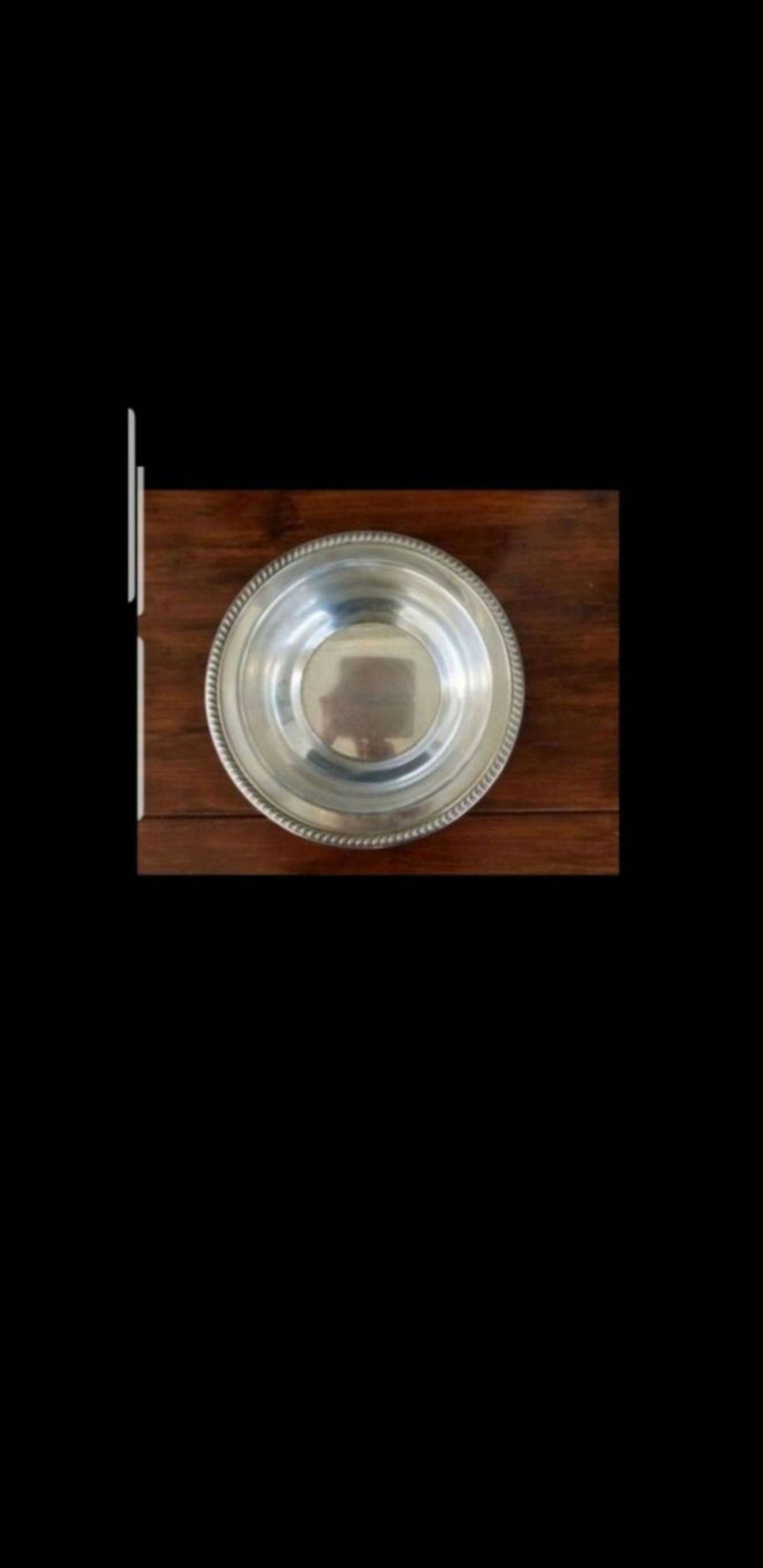 Vintage Silver Large Round Bowl. D 11".
