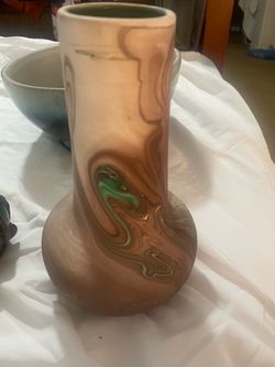 Ceramic Vase with Marbled Glaze