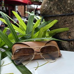 Ray-Ban Gold Aviator (58mm) – Gradient Brown Lenses, Made in Italy