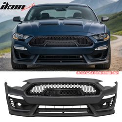 Fits 2018-2023 Mustang Front Bumper Cover Shelby Super Snake Style with Gloss Grille
