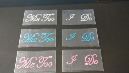 "I do" & "Me too" Wedding Shoe Rhinestones