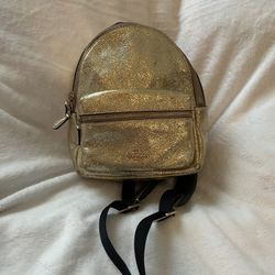 Metallic Gold Coach Mini Charlie Backpack