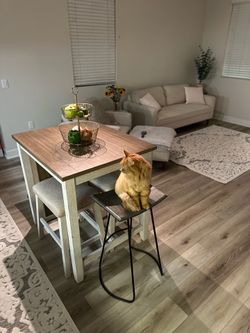 Solid Wood High-Top Table – Like New – NOW $199 OBO Moving Sale