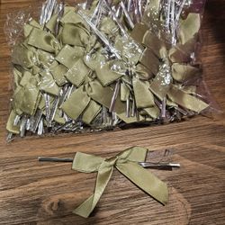 Sage bows for treat bags, party decor etc