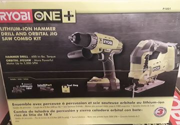 Ryobi one+ hammer drill and orbital jig saw combo kit