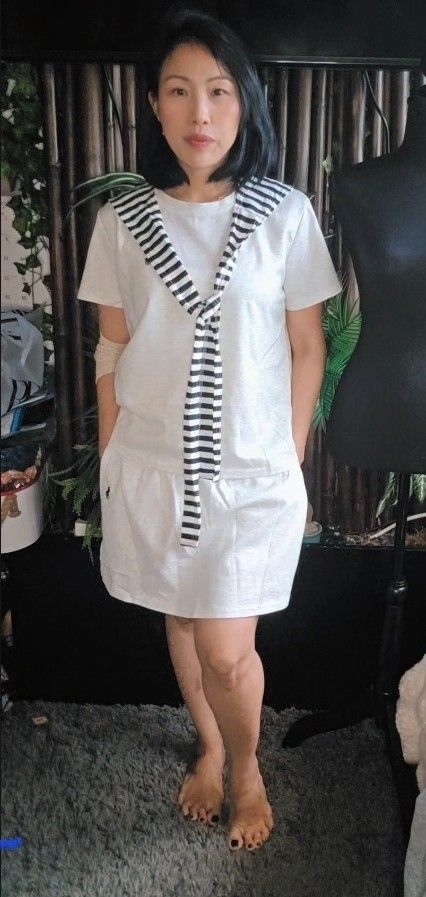 "T-shirts and skirts with linen shorts underneath."