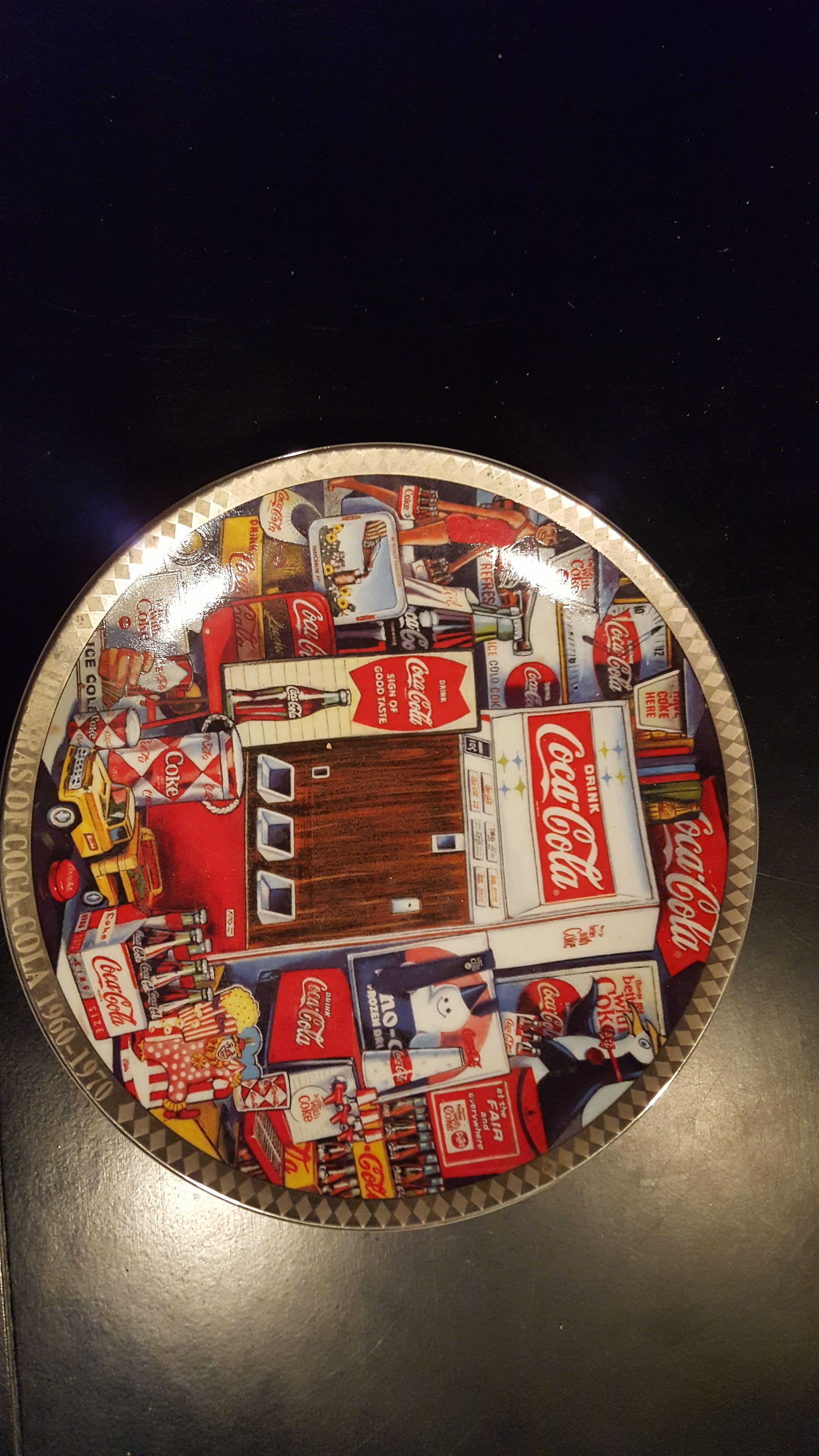 Collectable coca cola glass plate