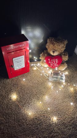 String Light, Heart Stuffed Bear, And Love Postbox