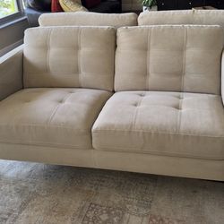 Gray Textured Fabric Sofa -Neutral Color, Great Condition -Pickup Bay Harbor Islands