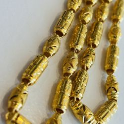 Real 24k Gold Barrel Chain 