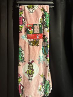 DR SEUSS THE GRINCH pink throw blanket SUPER SOFT 50in x 70in NWT 2025