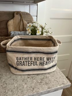 Canvas storage tote $6