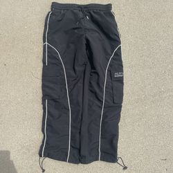 black wide legs trackpants