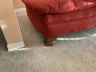 red lounge couch