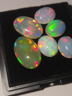 Natural Ethiopian Opal Cabochons with super bright vivid rainbow colors!!