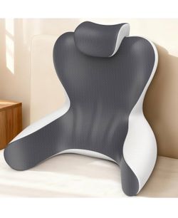 Reading Pillow for Sitting in Bed, 22”H Back Pillow for Sitting Up,Lumbar Rest & Neck Support Bed Pillows,Backrest Bed Chair with Arms for Reclining,G
