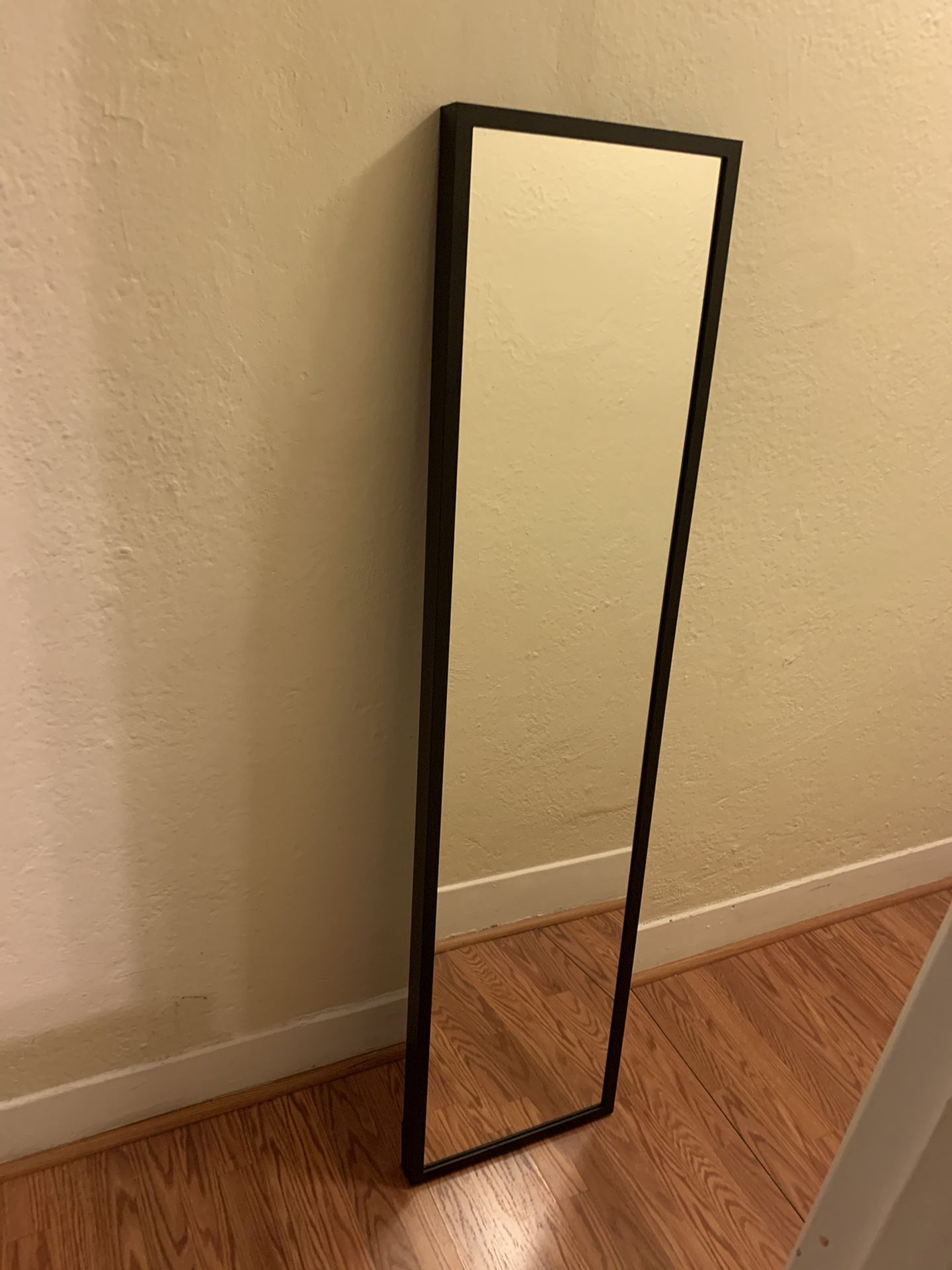 IKEA Black Wood Floor Mirror