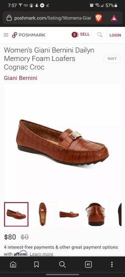 Giani Bernini Dailyn Women's memory foam loafers flat cognac brown 6
