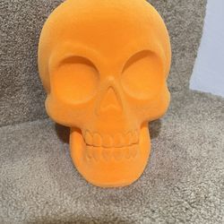 Hyde & eek Flocked 8” Skull head Orange skeleton New