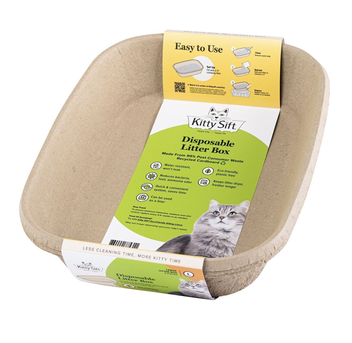 Kitty Sift Eco-Friendly Disposable Litter Box Kit