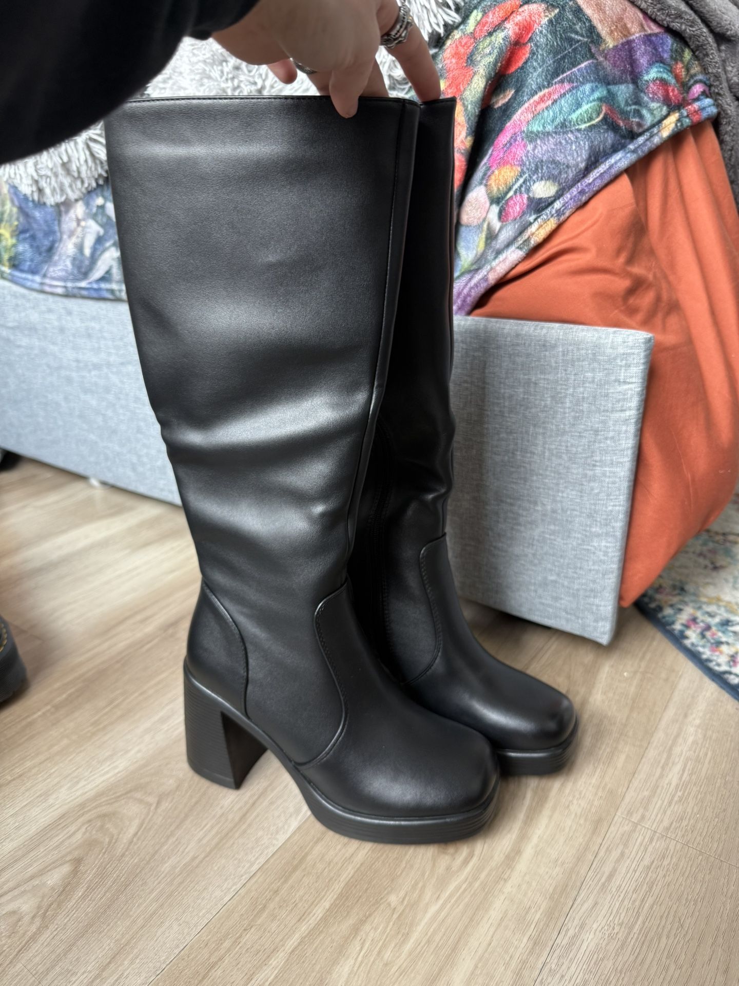 Black Knee High Boots