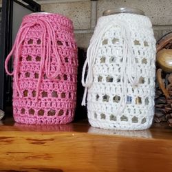 Mason Jar Cozy Set Rose/White