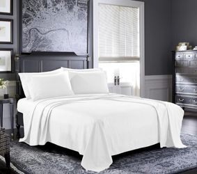 6pc Bed Sheet Set King, White