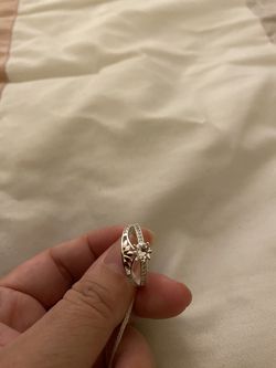 Real 925 Sterling Silver Crown Wedding Ring Size 8 Thumbnail