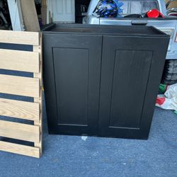 Black Wall Cabinet 24”x24”