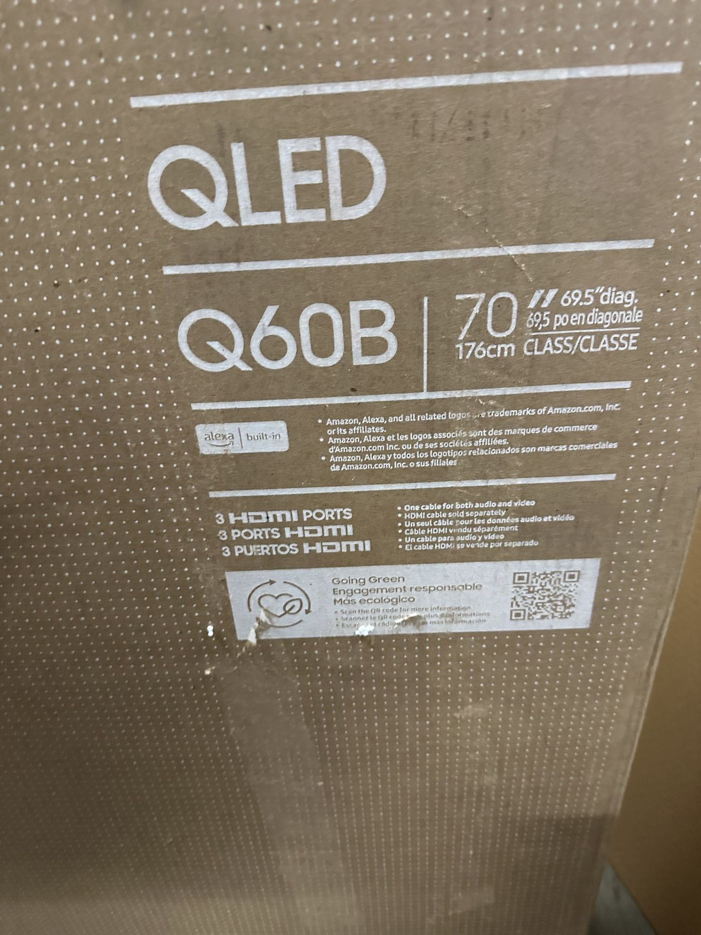 SAMSUNG 70 Inch Class QLED Q60B Series 4K UHD Dual LED Quantum HDR Smart TV with Alexa Built in (QN70Q60BAFXZA 2022 Model