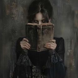 Haitunone Victorian Feminine Reading Wall Art Dark Academia Moody Books Poster Antique Oil Painting Canvas Prints for Book Lover Gifts Bedroom Gallery