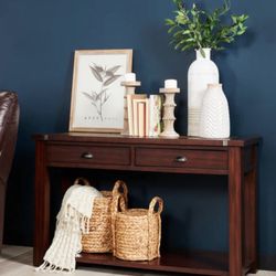 Cherry wood high quality entry table sofa table with drawers and bottom shelf 