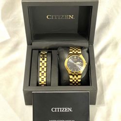New Only Worn Twice (Citizen) Eco-Drive Gold Wristwatch With Matching Bracelet. Retailed For $329 