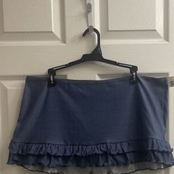 Brand New Coverup Swim Skirt In Denim Blue Size XL