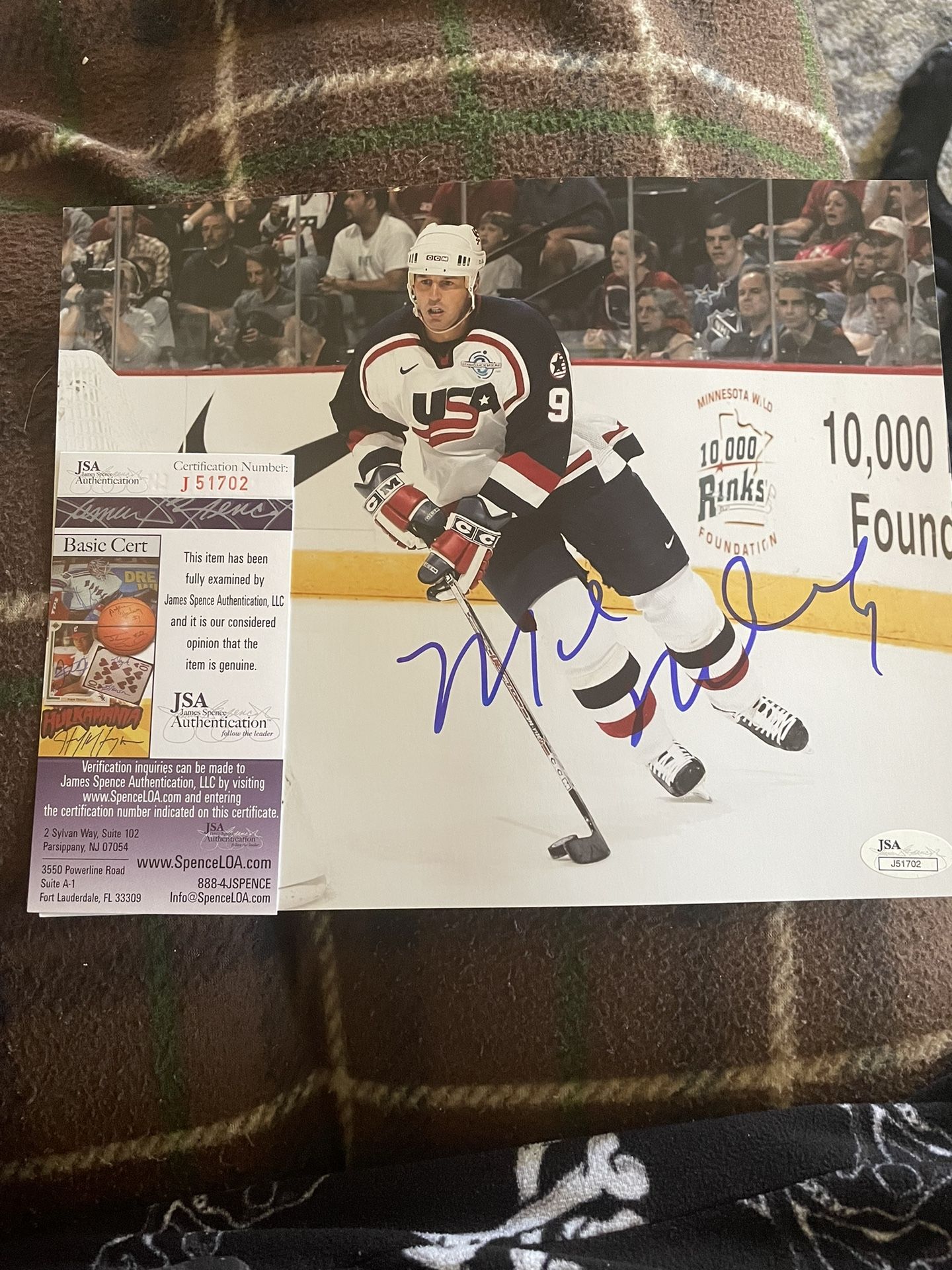 Autographed Mike Modano Team USA