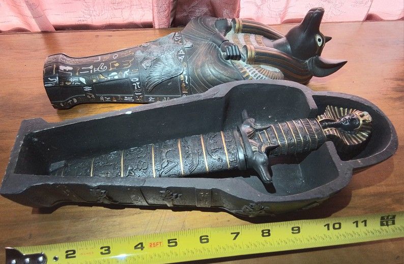 Estate Sale Figures And Statues Of Egypt Pharoh Nefertiti Heka God Magic Greek Naxos Sphynx Sarcophagus