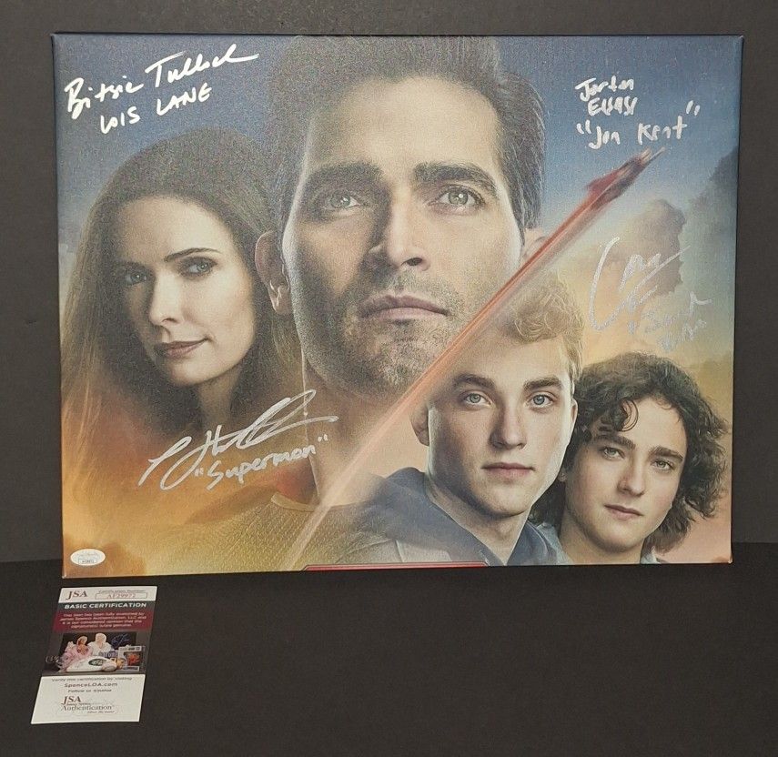🔥 Superman & Lois autographed cast 16x20 canvas JSA COA🔥
