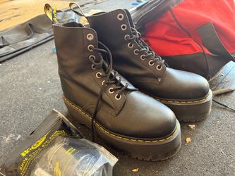 Dr. Martens Black Platform Lace-Up Boots Size 10