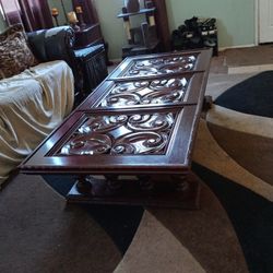 Beautiful Wood Coffee Table 74 Wide 33 Deep 17 Height