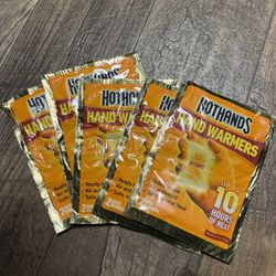 5 Hothands hand warmers. Winter sports. Ski, snow, sled.  