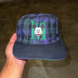 Vintage Disney Mickey Mouse Plaid SnapBack Hat