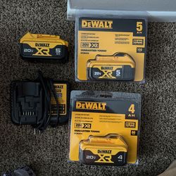 DeWalt batteries with the charger
