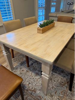 Crate&barrel table with 2 west elm chair