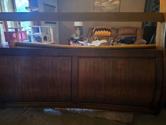 king size sleigh Bed with memory foam mattress